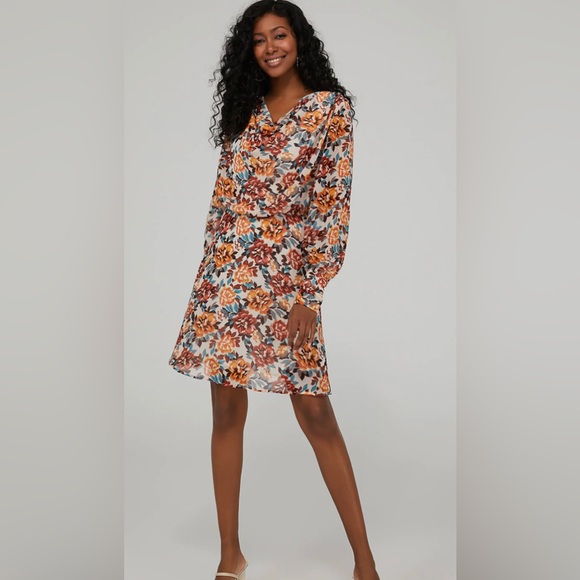 Suzy Shier Floral Cowl Neck Mini Dress - Picture 3 of 7